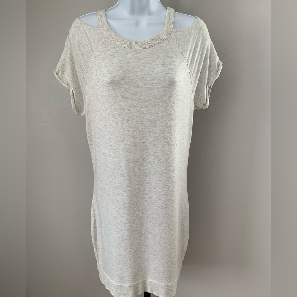 Athleta Light Heather Gray Cold Shoulder Dress